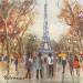 Peinture Tour Eiffel Champs de Mars par Lallemand Yves | Tableau Figuratif Urbain Acrylique