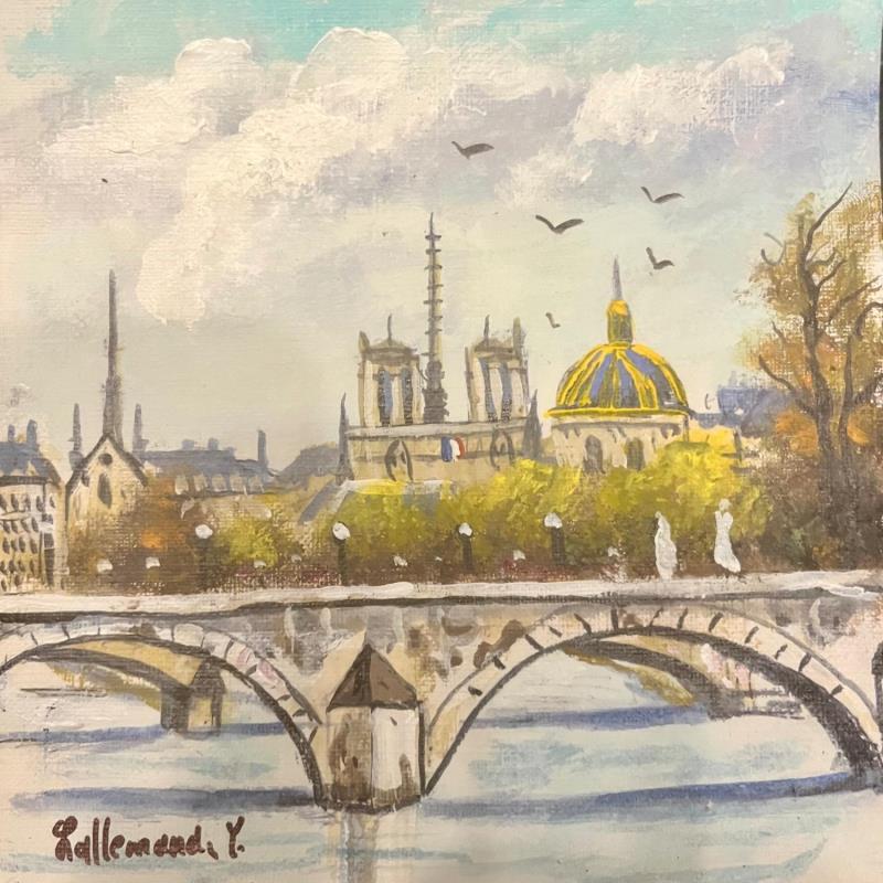 Peinture Notre Dame de Paris par Lallemand Yves | Tableau Figuratif Urbain Acrylique