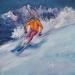 Painting Le skieur  by Degabriel Véronique | Painting Figurative Landscapes Oil