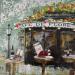 Peinture Café de Flore par Romanelli Karine | Tableau Figuratif Acrylique Collage