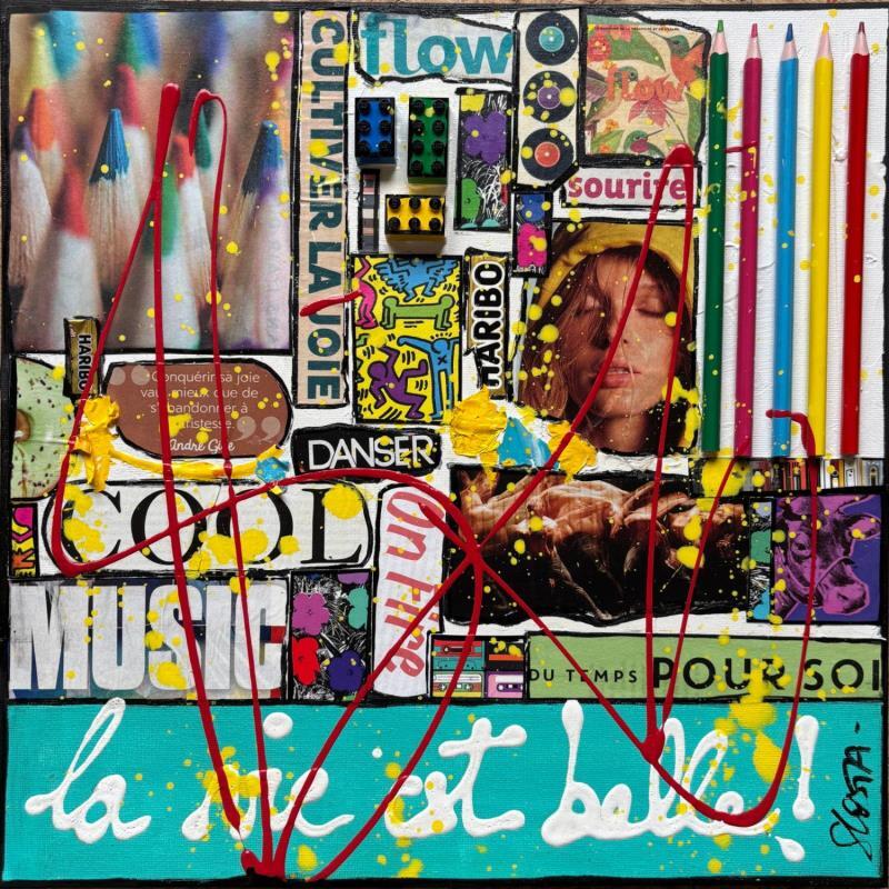Painting La vie est belle ! by Costa Sophie | Painting Pop-art Acrylic, Gluing, Upcycling