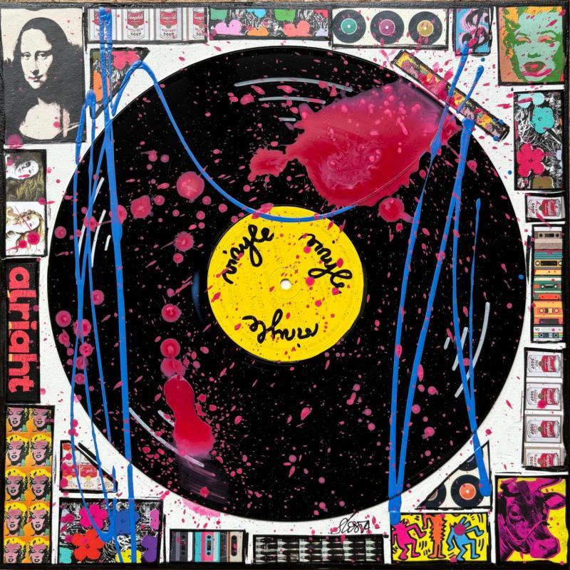 Painting POP VINYLE by Costa Sophie | Painting Pop-art Acrylic, Gluing, Upcycling Pop icons
