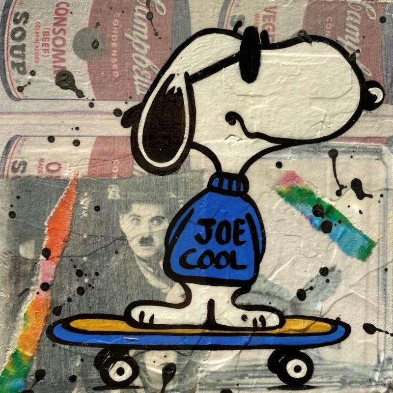 Painting F1  Joe cool by Marie G.  | Painting Pop-art Pop icons Wood Acrylic Gluing