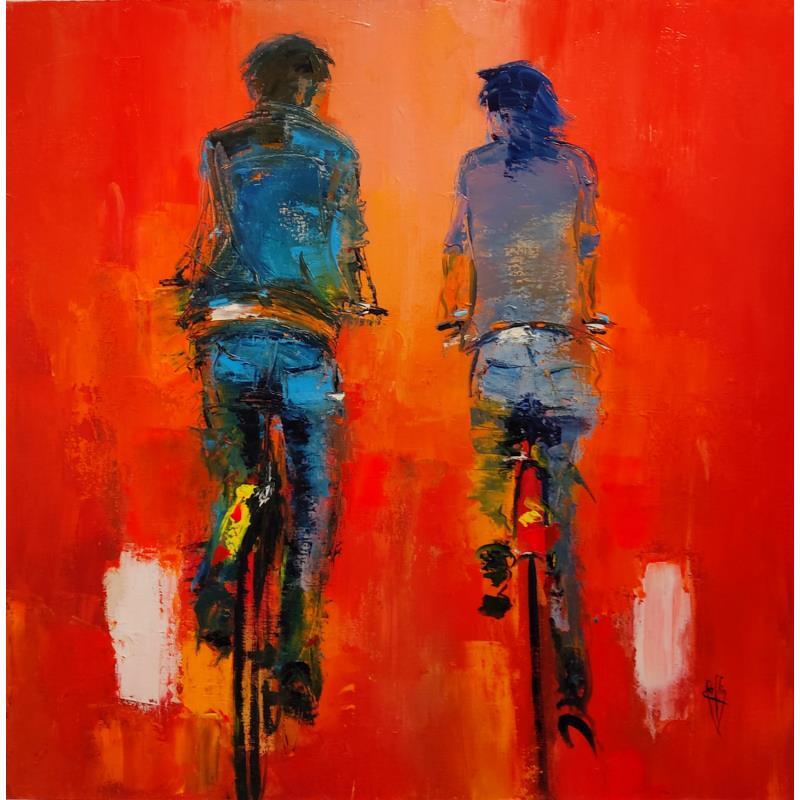 Painting Ballade Citadine by Raffin Christian | Painting Figurative Oil