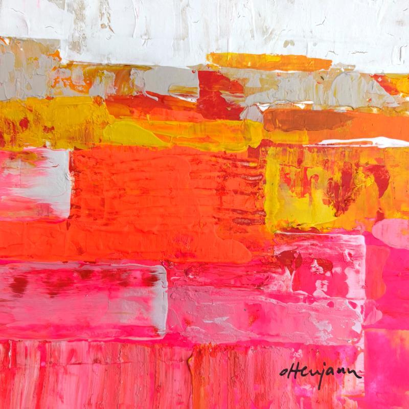 Painting Le soleil dans ton cœur 2 by Ottenjann Andrea | Painting Abstract Acrylic Landscapes