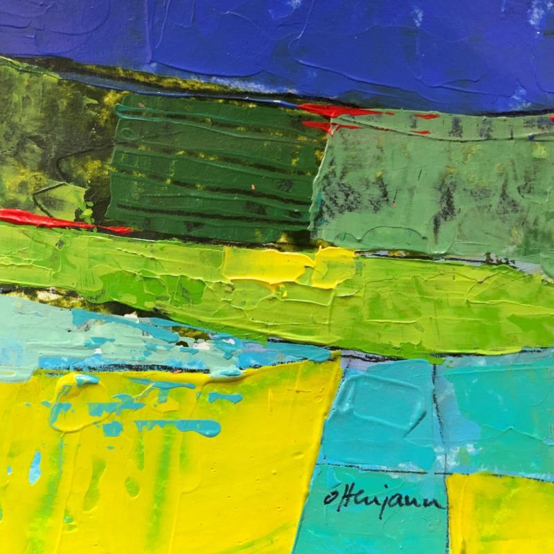 Painting Le vert arrive by Ottenjann Andrea | Painting Abstract Acrylic Landscapes