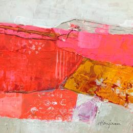 Painting Lignes de terre 2 by Ottenjann Andrea | Painting Abstract Acrylic Landscapes, Pop icons