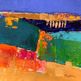 Painting Voyage à la mer by Ottenjann Andrea | Painting Abstract Acrylic Landscapes