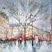 Painting Place de la comédie française by Novokhatska Olga | Painting Figurative Urban Oil Acrylic