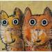 Painting 2 Kitties by Maury Hervé | Painting Raw art Animals