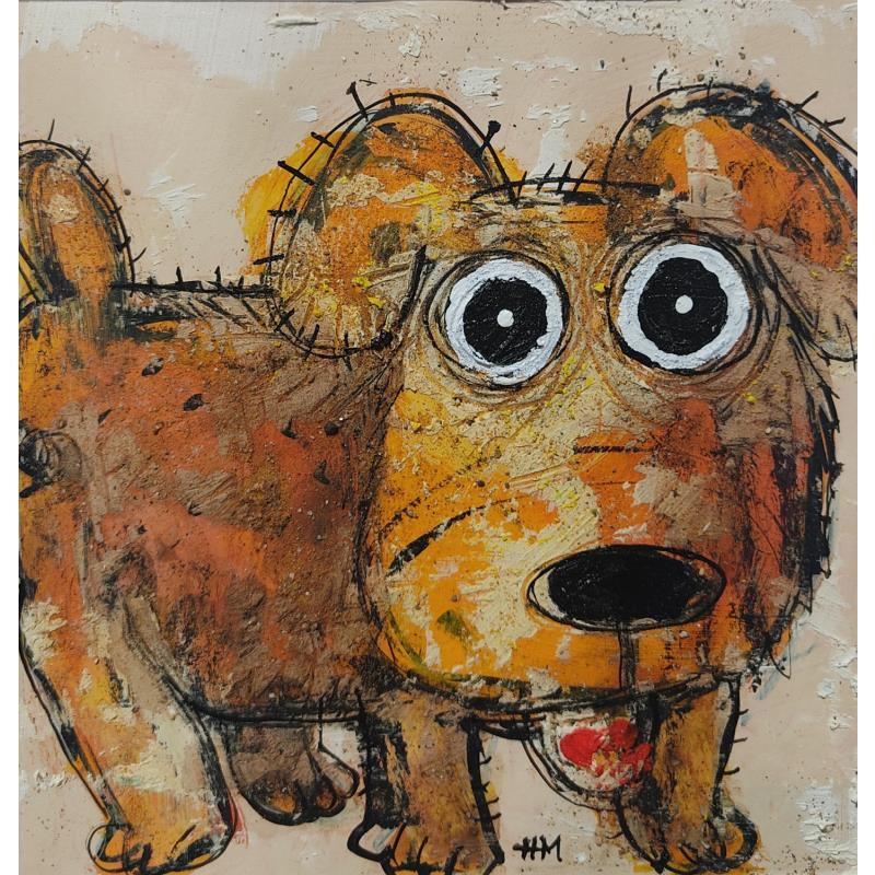 Painting Chien by Maury Hervé | Painting Raw art Animals, Pop icons