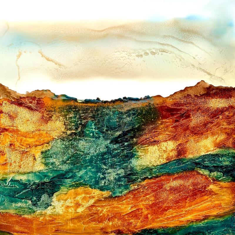 Painting Bronze Age 2091 by Depaire Silvia | Painting Abstract Acrylic Landscapes, Marine