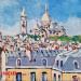 Painting LE SACRE COEUR DE MONTMARTRE by Euger | Painting Figurative Society Landscapes Urban Acrylic