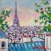 Painting LES TOITS DE PARIS by Euger | Painting Figurative Society Landscapes Urban Acrylic