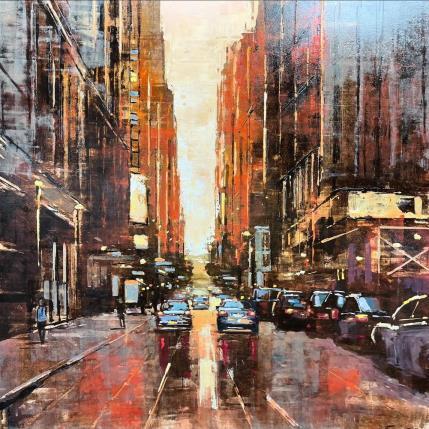 Gemälde Manhattan sunset colors von Faveau Adrien | Gemälde Figurativ Öl Urban