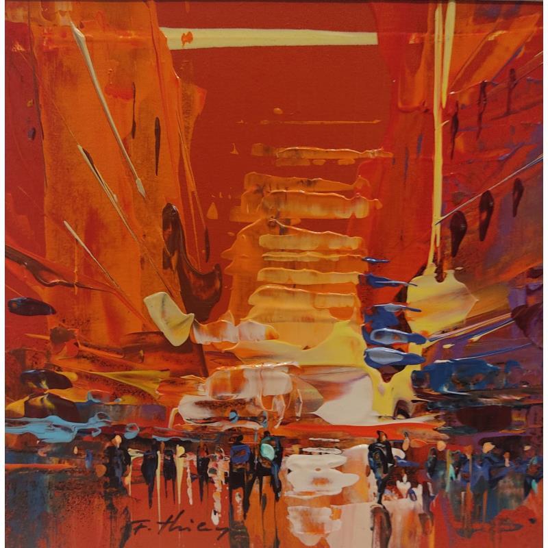 Painting Street view by Frédéric Thiery | Painting Figurative Acrylic