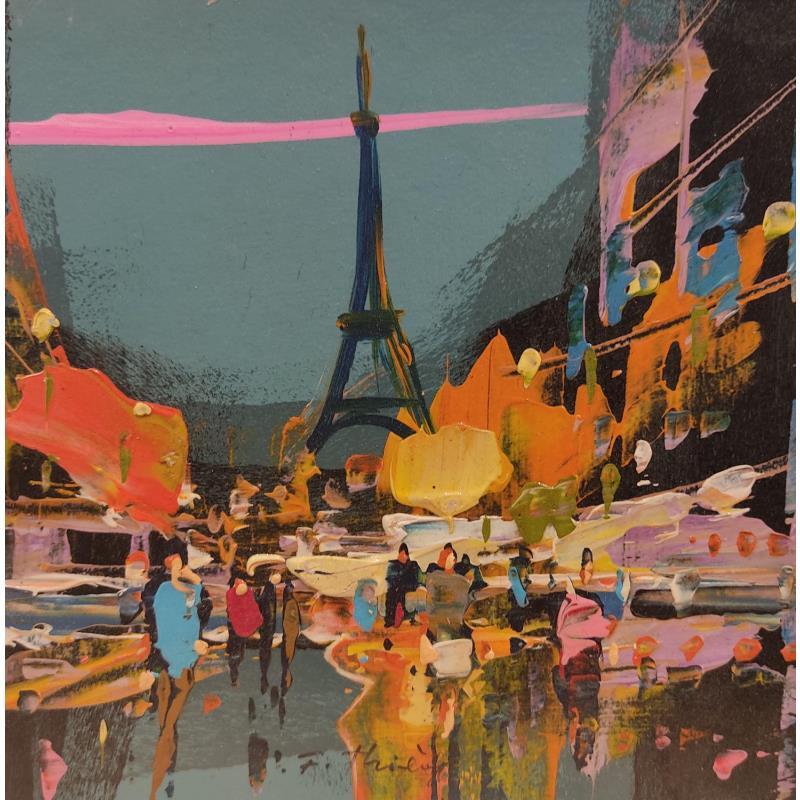 Painting Paris Tour Eiffel by Frédéric Thiery | Painting Figurative Acrylic Architecture, Life style, Urban