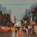 Painting Street view 2 by Frédéric Thiery | Painting Figurative Urban Life style Architecture Acrylic