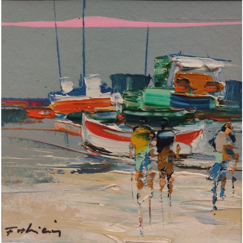 Painting Baie de Somme by Frédéric Thiery | Painting Figurative Acrylic Life style, Marine, Nature