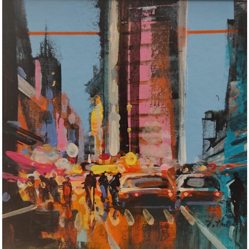 Painting Afternoon Time Square by Frédéric Thiery | Painting Figurative Acrylic Architecture, Life style, Pop icons, Urban