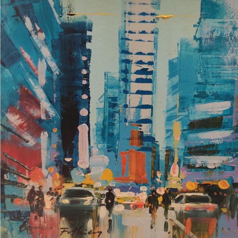 Painting Union Street by Frédéric Thiery | Painting Figurative Urban Life style Architecture Acrylic