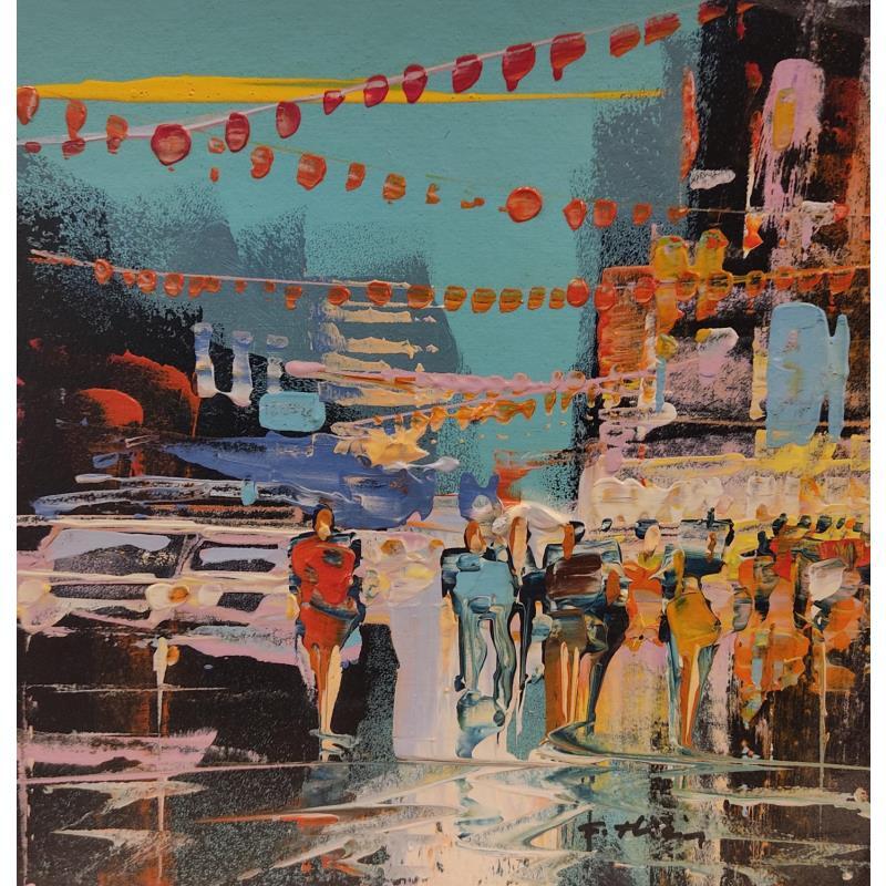 Painting Le boulevard en fête by Frédéric Thiery | Painting Figurative Urban Life style Acrylic