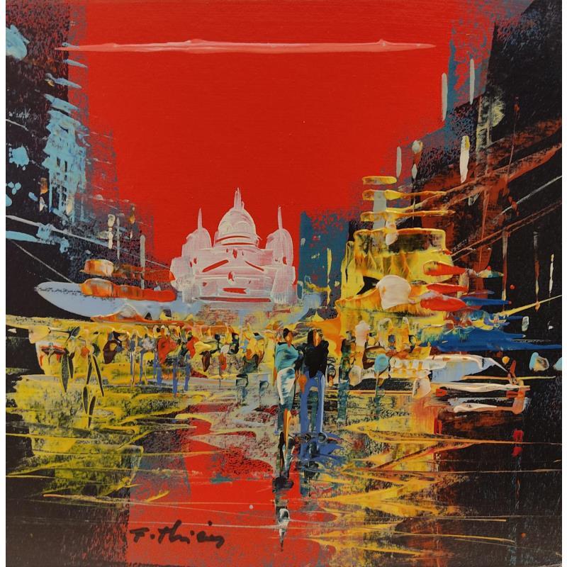 Painting Paris Sacré Coeur by Frédéric Thiery | Painting Figurative Acrylic Architecture, Life style, Pop icons, Urban