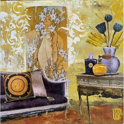 Gemälde Le boudoir de Mayla von Romanelli Karine | Gemälde Figurativ Acryl, Collage