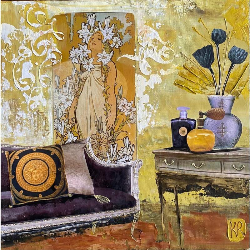 Gemälde Le boudoir de Mayla von Romanelli Karine | Gemälde Figurativ Acryl Collage