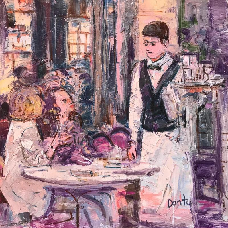 Gemälde Le petit déjeuner sur la terrasse du Café de Flore von Dontu Grigore | Gemälde Figurativ Urban Öl