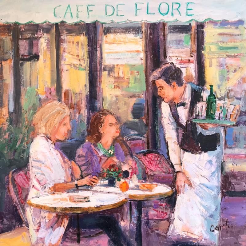 Gemälde La terrasse du café de Flore  von Dontu Grigore | Gemälde Figurativ Urban Öl