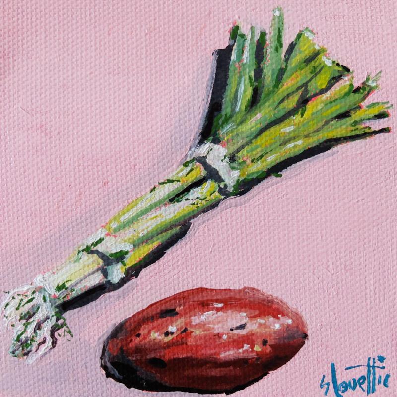 Peinture Tiny potato and leaks par Coueffic Sébastien | Tableau Figuratif Natures mortes Huile