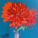 Peinture Dahlia par Coueffic Sébastien | Tableau Figuratif Nature Natures mortes Huile