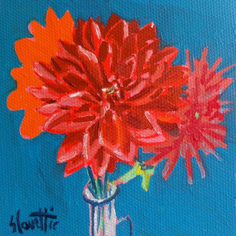 Peinture Dahlia par Coueffic Sébastien | Tableau Figuratif Huile