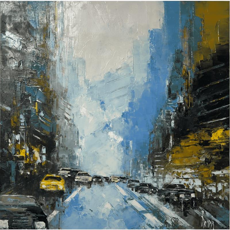 Painting Fog over New York by Dessein Pierre | Painting Figurative Oil