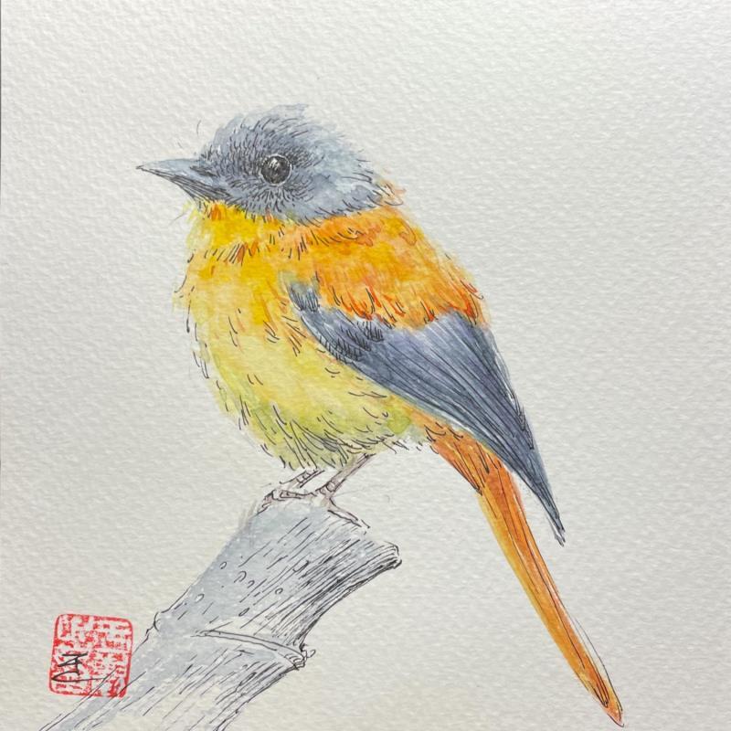 Painting Bird by Yu Huan Huan | Painting Figurative Ink, Watercolor Animals