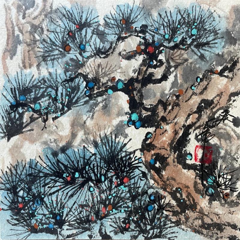 Painting Pine by Yu Huan Huan | Painting Figurative Ink, Watercolor Animals, Nature