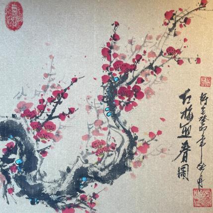 Painting Cherry blossom by Yu Huan Huan | Painting Figurative Ink, Watercolor Nature