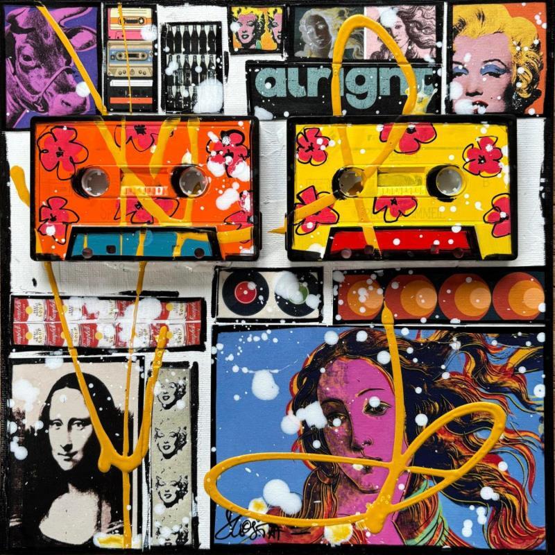 Painting POP K7 by Costa Sophie | Painting Pop-art Acrylic, Gluing, Upcycling Pop icons