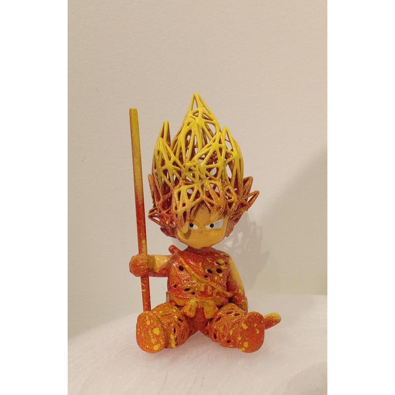 Sculpture SUN KID SAIYAN by Mikhel Julien | Sculpture Pop-art Graffiti, Resin