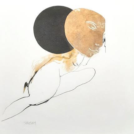 Painting Toute la journée by Pagny Corine | Painting Raw art Gluing, Ink Nude