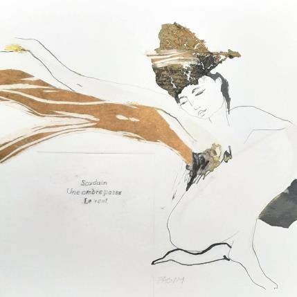 Painting Soudain une ombre passe  by Pagny Corine | Painting Raw art Gluing, Ink Nature, Nude