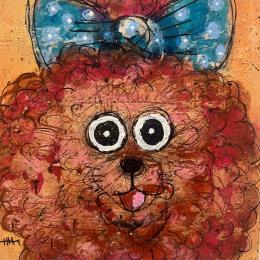 Painting Chou Chou by Maury Hervé | Painting Raw art Acrylic, Ink, Sand Animals