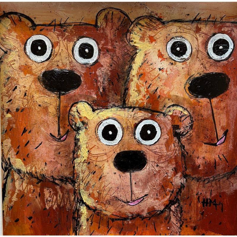 Painting Family by Maury Hervé | Painting Raw art Acrylic, Ink, Sand Animals