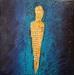 Painting L'homme bleu by Rocco Sophie | Painting Raw art Acrylic Gluing Sand