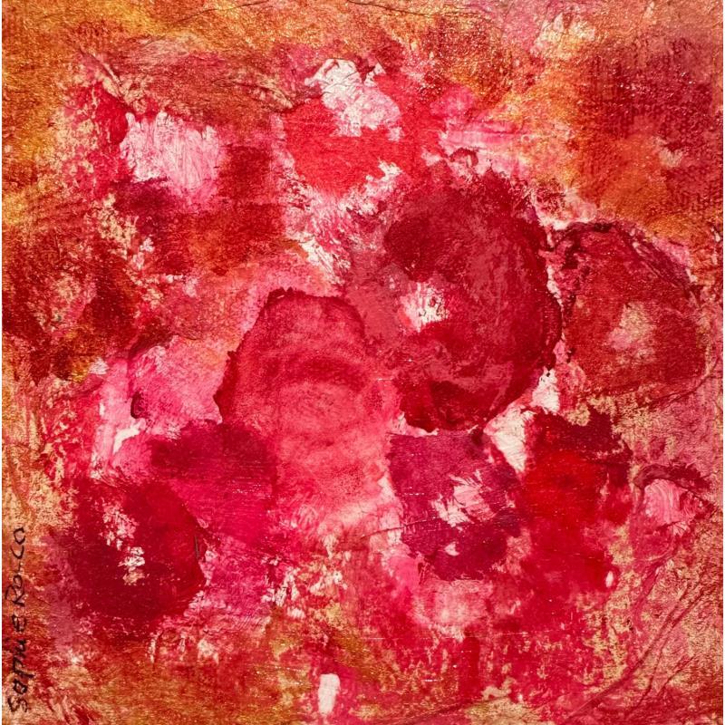 Painting Parfum de rose by Rocco Sophie | Painting Raw art Acrylic Gluing Sand