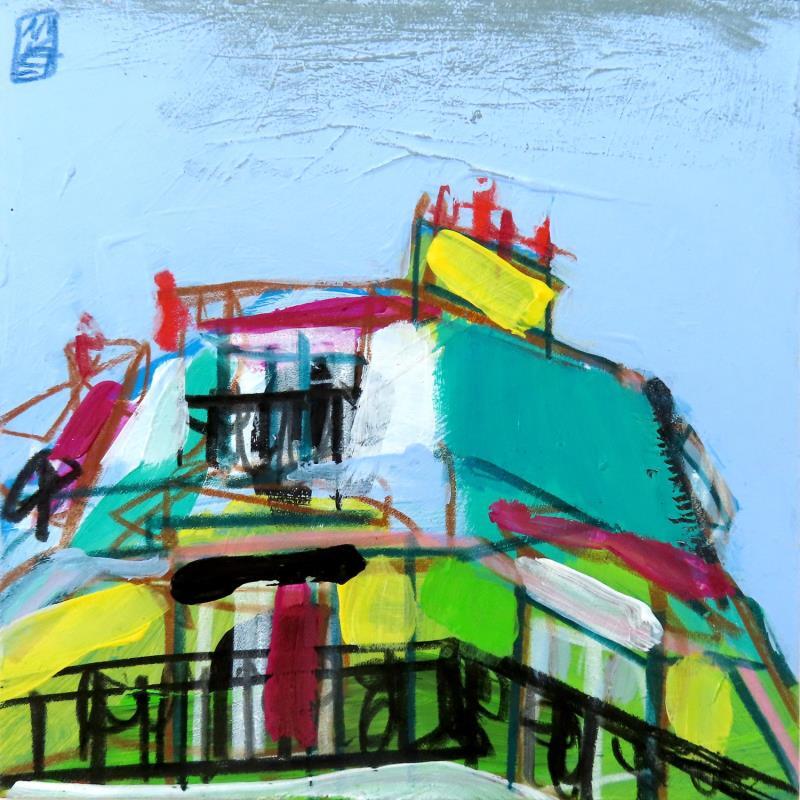 Painting Adieu ciel gris by Anicet Olivier | Painting Figurative Urban Architecture Acrylic Pastel