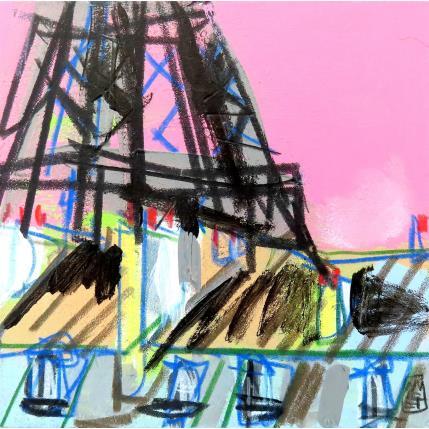Painting Ca s'agite en haut by Anicet Olivier | Painting Figurative Acrylic, Pastel Architecture, Urban