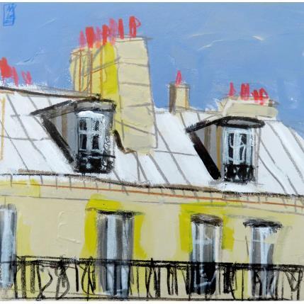 Painting Derrière la fenêtre une série les accompagne by Anicet Olivier | Painting Figurative Acrylic, Pastel Architecture, Pop icons, Urban