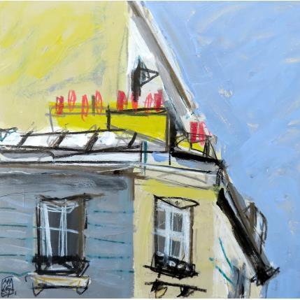 Painting La pluie ne séduit pas la vitre by Anicet Olivier | Painting Figurative Acrylic, Pastel Architecture, Pop icons, Urban